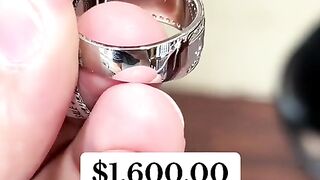 Solid 14K White Gold And Real Diamond Men's Wedding Band
