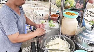 Most Unique Paper Rolls Making of Vietnam - Vietnam Street Food - Popular Fresh Spring Rolls