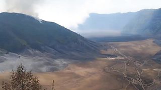 Mount Bromo is on fire