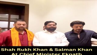 Shah Rukh Khan & Salman Khan At Chief Minister Eknath Shinde's Residence For Ganpati Celebration! #shorts #srk #bollywood #short