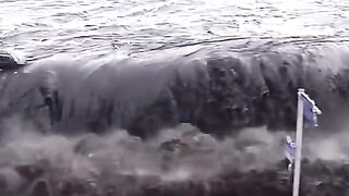 Real shots of tsunami