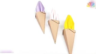 How to make origami Ice Cream Cone_PAPER ICE CREAM_Origami Ice cream_ Paper Craft _Easy kids craft