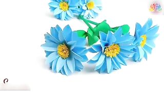 How to Make Very Easy and Simple Paper Flowers_DIY Paper Flowers_Paper Craft _Paper Flowers