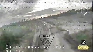 Ukrainian Kamikaze Drone Strikes Russian Box Truck in Donetsk | RCF