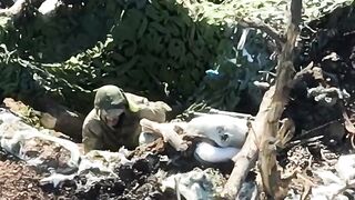 Ukrainian Drone Operator's Precision Strike: Explosive Dropped on Russian Soldier in Trench | RCF