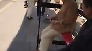Shahbaz Sharif in London at Bus stop