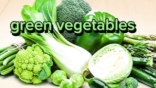 For kids lesson Green vegetables learn very easy way with spelling and urdu meaning