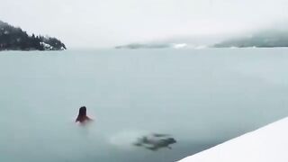 BATHING IN ICE.