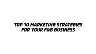 Top 10 Restaurant Marketing Strategies That WORK | Start A Restaurant Food Business