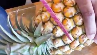 Pink Hawaiian in a Pineapple