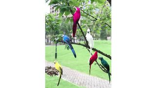 25/35cm Simulation Parrot Garden Decoration Creative Lawn Figurine Ornament