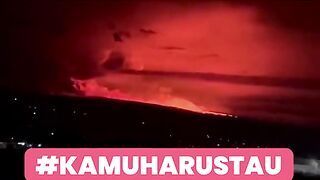the world's largest volcano erupts ????, after sleeping for 40 years. the sky of hawaii turned red????