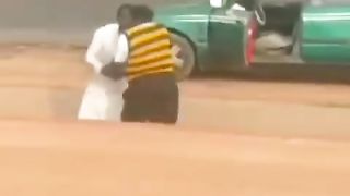 Nigeria vehicle verification officer in a fight