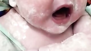 Cutest new bornbaby first minute of life and first cry