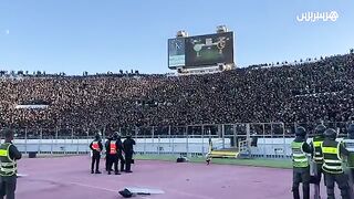 Fans of Moroccan Raja Casablanca sing for the victims of the Moroccan earthquake