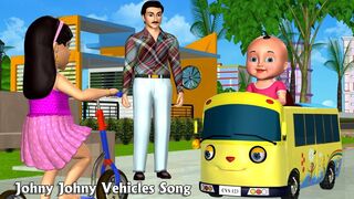 Johny Johny Yes Papa Nursery Rhyme | Part 6 - 3D Vehicles Rhymes & Songs for Children 2