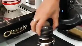 Barista in action