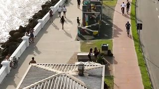 Ressaca do mar em Santos