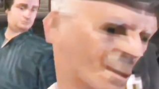 look at his face