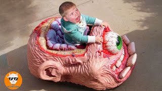 Funny Baby Screaming with Toy Car - Cute Baby Falls Asleep || Just Funniest