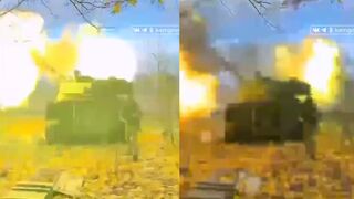 Russia’s 40th Naval Infantry Brigade 2S1 Gvozdika and Osa-AKM