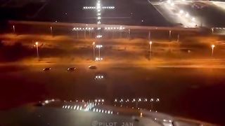 Night approach view from the cockpit! ✨