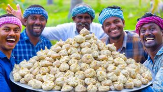 CHICKEN MOMOS | Steamed Momos Recipe Cooking in Village | Delicious Street Food Snack Recipe