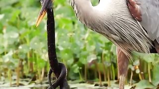 Bird eating snake