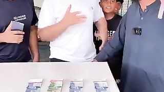 Beat him