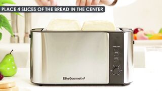 Elite Gourmet ECT-3100 Long Slot 4 Slice Toaster,