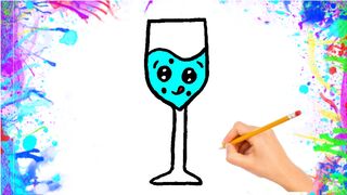 Cute glass drawing/how to draw step by step