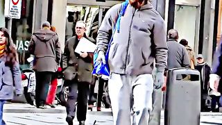 Ronaldo at street walking around