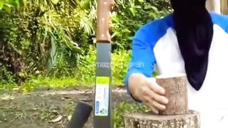 Membelah kayu dengan peluru‼️????#shorts