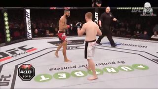 MMA crowd fan yelled kick him in the...
