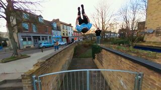 Amazing parkour on the rooftops
