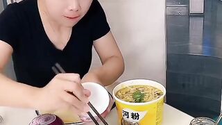 Food eating challenge with husband