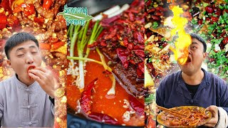 TikTok Funny Mukbang _ Spicy Food Challenge! _ Songsong and Ermao.
