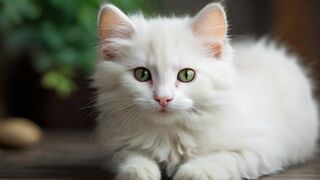 Beautiful cat playing on the seashore