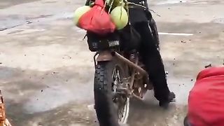 Funny video bike ride and voice