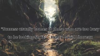 "Success usually comes to those who are too busy to be looking for it." - Henry David Thoreau