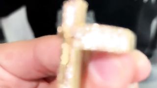 Real Gold & Baguette Diamond Crucifix Ring