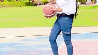 Beautiful girl and song and football game