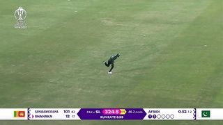 Babar Azam takes dipping catch  CWC23