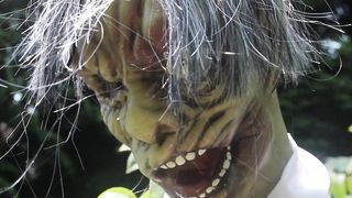 Haunted Hill Farm Life-Size Animatronic Scary Talking Headless Zombie Butl