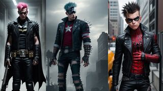 SUPERHEROES WITH PUNK ROCK STYLE - All Characters (Marvel & DC) #marvel