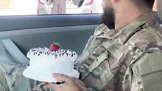 Military husband surprised his wife on her birthday