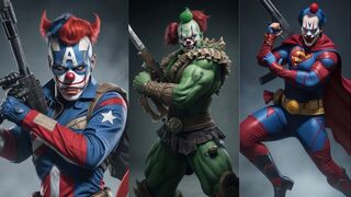 SUPERHEROES BUT SCARY CLOWN SOLDIER