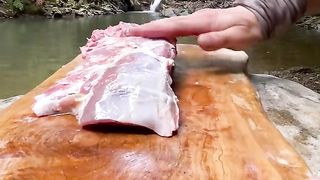 Lamb Chops on Stone Stove