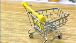 cute monkey shopping in shopping center