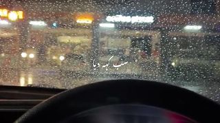 raining and car